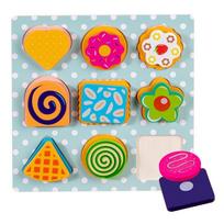 Wooden Numbers Alphabet Shape Cognitive Hand Grab Board Children's Early Education Puzzle Puzzle Toy blue