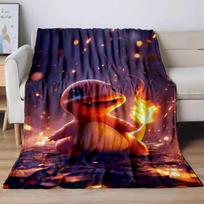 31 Style Anime Pokémon Charizard Cartoon Flannel Blanket for Sofa Home Sofa Student Blankets Children Student Nap Girl Kids Gift 30x40in orange