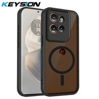 KEYSION Magnetic Phone Case for Motorola Edge 50 Pro 5G Matte Translucent Clear Shockproof Cover for Edge 50 Ultra 50 Fusion 5G for Edge 50 juoda