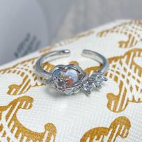 [Vast Universe] Planet Moonstone Simple Open Ring Niche Design Light Luxury Advanced Sense Stacked Wearing Ring Adjustable opening