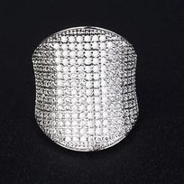Huitan Gorgeous Wide Rings Full AA Cubic Zirconia Sparkling Wedding Accessories for Women Hyperbole Cocktail Rings Party Jewelry 7