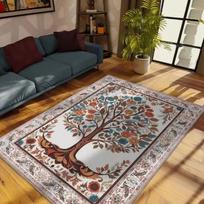 Floral Pattern Carpets Printed Living Room Mats Home Large Area Bedroom Retro Rug Retro Flannel Floor Rugs Kitchen Decoration 40x60cm