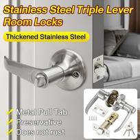 1 Set Indoor Room Door Lock Aluminum Alloy Bedroom Simple Handle Lock Three Pole Spherical Handle Lock