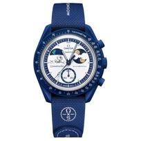 Swatch Omega MOONSWATCH SNOOPY Bendradarbiavimo Kvarcinis Mechanizmas Vyriški Laikrodžiai Laikrodis 42mm Baltas Ciferblatas SO33N701L White Dial