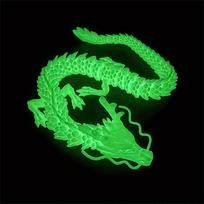 Glow in the Dark 3D Printed Dragon Toy Multi Jointed Movable Articulated Dragon Decor for Home Car Tabletop 30CM