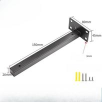 1 PC Floating Shelf Brackets Heavy Duty, Square Shelving Brackets, Metal Floating Shelf Supports, Black Wall Mount Brackets Black