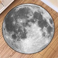 Fashion Moon Print Round Rug Non-Slip Wear-resistant Circle Carpet for Living Room Bedroom Soft Floor Mat Home Decor Beautiful 60cmx60cm