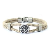 New Compass Bracelet Man Viking Nautical Rope Braslet Bangle Handmade Weaven Surfer Accessories Hombre Marine String Braclet M 20.5cm 8.1Inch chaki