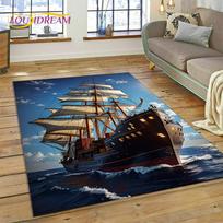 Ancient Pirate Ship Boat,Barque,Sailboa Rug Carpet for Living Room Bedroom Decor,Floor Mat Non-slip Decoration for Sofa Doormat 40x60cm( 15x23in )