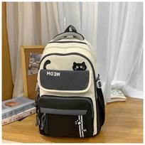 Korean version ins new highvalue collegestyle contrasting backpack, casual and lightweight largecapacity backpack for junior high school students