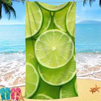 Beach Towel Summer Style Lime Slice Pattern Sun Protection Windproof Suitable For Swimming Pool Camping Travel Blanket W40*H60(CM)