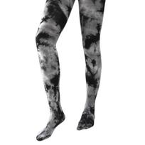 Fashion Women'S Orange/White Tie-Dye Tights All-Over Printed Nylon Pantyhose Shades Of Blue/Green/Orange/Gray Pattern Tights One Size gray