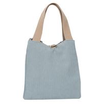 Lunch Bag Corduroy Canvas Lunch Box Picnic Tote Cotton Cloth Small Handbag Pouch Dinner Container Food Storage Bags for Ladies mėlyna
