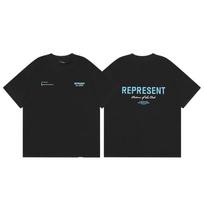 High Street Half Sleeve Loose Short Sleeve E Letter Retro T-Shirt R Washed Tide Brand Retro Seepr S