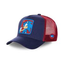 (Blue) Sonic The Hedgehog Baseball Cap Snapback Hat Cotton Men Women Hip Hop Dad Mesh brown