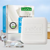 SADOER Goat Milk Essential Oil Soap Face Wash Foam Facial Cleanser Whitening Moisturizing Anti Wrinkle Bathing Facial Soap