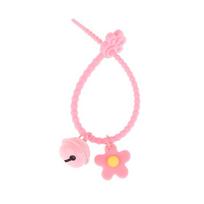 Sweet Candy Color Bear Footprints Bell Keychain Silicone Floral Keyring For Girls Bag Pendant Car Key Ring Backpack Decoration as the picture