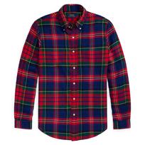 Polo Ralph Lauren FW24 Medvilniniai ilgomis rankovėmis languoti marškiniai Vyriški marškiniai Raudoni MNPOWOV16823866-400 M blue