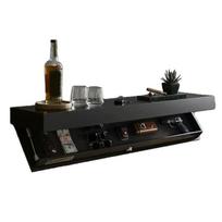 Wall Mount Concealment Shelf Wooden Floating Storage Rack with Sturdy Build black