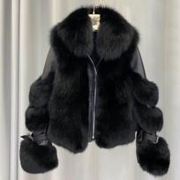 Imitation fur coat women's new imitation fox hair locomotive suit light celebrity hair coat S juoda