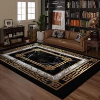 Black Golden Retro Style Carpets for Living Room Home Bedroom Decoration Luxury Large Area Rug Sofa Table Non-slip Floor Mat 60x90cm