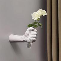 Modern Resin Wall Vase | Hand-Holding Design for Home & Hotel Decor balta