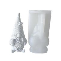 Silikono formos Gnome Forma 3D Gnome Forma Epoksidinė nykštukė gipso forma muilui Gnome dervos formoms Kalėdų namų puošmenoms white