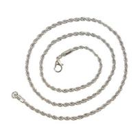 Men 3mm Choker Necklace Hip Hop Style Twist Chain Necklace Lobster Buckle sidabras