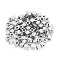 50pcs 2.5/3/4/5/6mm Stainless Steel Square Beads Cube Loose Spacer Beads For DIY Jewelry Making Bracelets Necklace Accessories 2.5mm