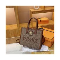 Lettered shoulder crossbody tote bag
