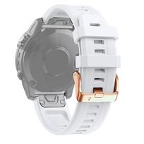 Garmin Fenix 6S Pro 20 mm rožinio aukso sagtelės silikoninė laikrodžio apyrankė For Garmin Fenix 6S Pro balta