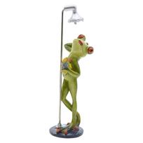Running Bathing Frogs Resin Miniature Statue for Home Shelf Decors and Office Desktop Display Garden Landscape Ornament