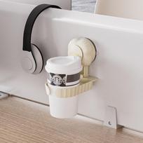 New Suction Cup Cup Holder Portable Anti-tip Bedroom Cup Fixing Clip Multifunctional Milk Tea Coffee Cup Holders smėlis