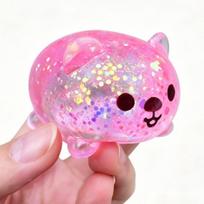 Glitter Stress Ball Mini Puppy Squishy Toy Kawaii Dog Maltose Sensory Fidget Toy Antistress Ball for Friends and  Adults Gifts