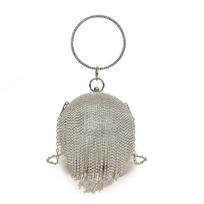 Luxury Fashion Tassel Circular Ball Bag Women's Handbag Glitter Diamond Evening Bag Wedding Party Clutch Purse Crossbody Bag