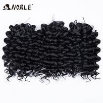 Noble 8 Inch 3PCS Ombre Pastel Rainbow Crochet Hair Extensions Deep Wave Synthetic Braiding Hair for Women Russia Hair Bundles (as the picture,8inches-20cm)