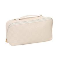 Open Flat Cosmetic Bag Waterproof Travel Toiletry Bag Makeup Organizer with Divider Top Handle for Women Business Trips Overnight Stays balta