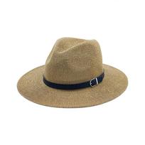 Tamsiai mėlyna paplūdimio šiaudinė skrybėlė moterims vyrams platus kraštas elegantiška Panama skrybėlė Fedora moteriška kasdienė madinga vasaros skrybėlė nuo saulės chaki spalvos mada One Size tamsiai mėlyna spalva