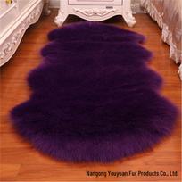 European-Style Faux Wool Plush Rug: Living Room, Sofa, Bay Window, Bedside, Coffee Table, Long-Pile Decor 1-seater 40x60 violetinė