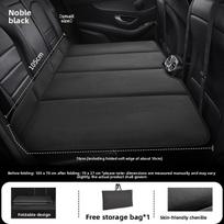2 in 1 Car Travel Bed Air Inflatable Free Foldable Back Seat Sleeping Pad for SUV Sedan Camping Road Trip Vehicle Mattress (as the picture,Other&Four Seasons) black