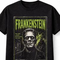 Frankenšteino pabaisa Gotikinis Klasikinis Vintage Siaubo VHS Unisex Marškinėliai L black