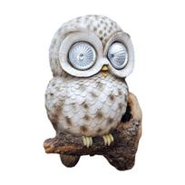 Solar Garden Statue Resin Crafts Owl Statue for Cabinet Office Living Room pilka