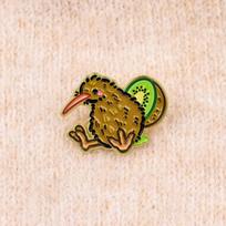 Kiwi Bird Enamel Lapel Pin Artistic Textured Zinc Alloy Brooch for Sweater Coat Casual Daily Wear Jewelry Accessory one size