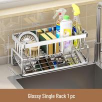 Multipurpose No-Drill Kitchen Sink Organizer: Rag Draining, Seasoning & Sponge Storage Rack
