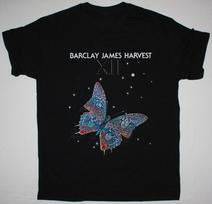 BARCLAY JAMES HARVEST XII 1978 Medvilniniai Juodi Trumpomis Rankovėmis Marškinėliai Unisex XXXXL