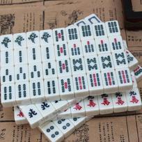 Chinese Numbered Mahjong Set 144 Tiles Mah-Jong Set Portable Chinese Toy with Box gray