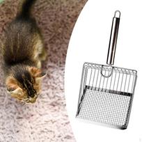 Cat Litter Scoop Sand Sifting Metal Kitty Pet Cleaning for Kittens gray