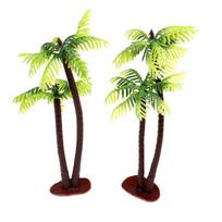 Mini Kokoso Palmė Plastikiniai Žali Vandens Augalai Akvariumo Žuvų Bakelio Augalai 2pcs