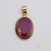 Natural Rich Red Ruby Gemstone 925 Sterling Silver, Yellow Gold Fill, Rose Gold Fill Pendant sidabras