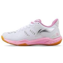 Li Ning Cool Shark EVA Rubber Cushioning Shock Absorption Breathable Wear-Resistant Non-Slip Low-Top Badminton Shoes Women Shoes Pink White AYAR034-2 39